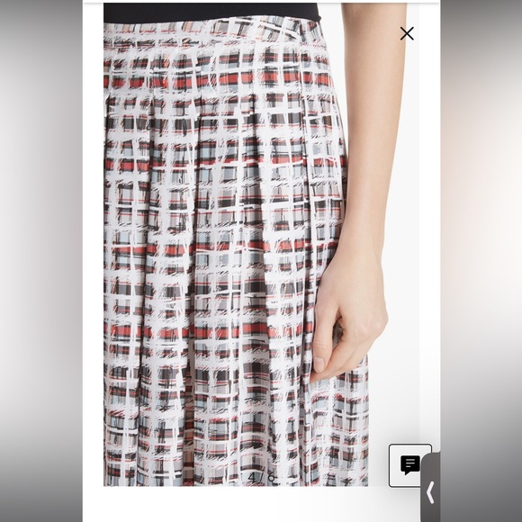 Burberry Farnborough Pleated Check Silk Midi Skirt - Picture 7 of 10
